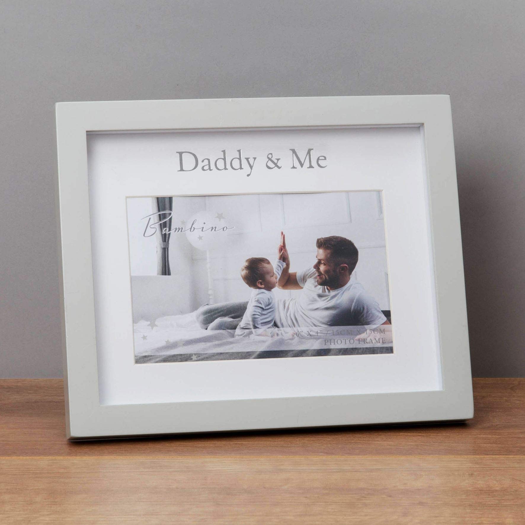 6' x 4' - Bambino Daddy & Me Frame in Lidded Gift Box, Grey