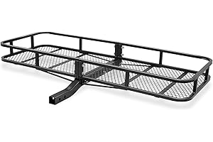 ARKSEN 60 x 23 x 5.5 Inch Hitch Cargo Carrier, 500 Lbs Capacity 2'' Receiver Tow Hitch Luggage Storage Basket for SUV, Pickup Truck & Car Camping Traveling