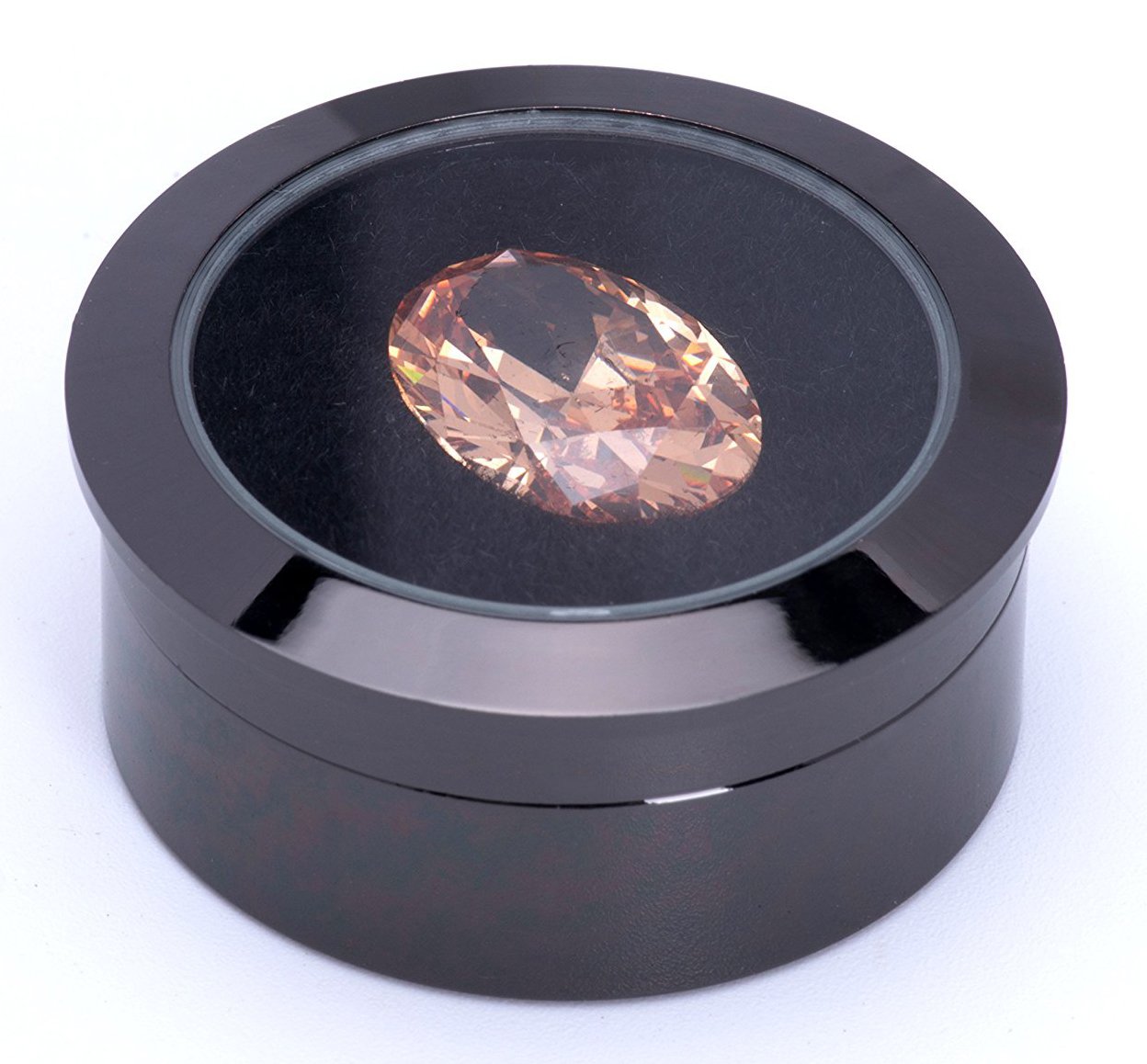 POKOFO Mini Diameter 1.3 inch Loose Diamond or Gemstone Display Case (Black)