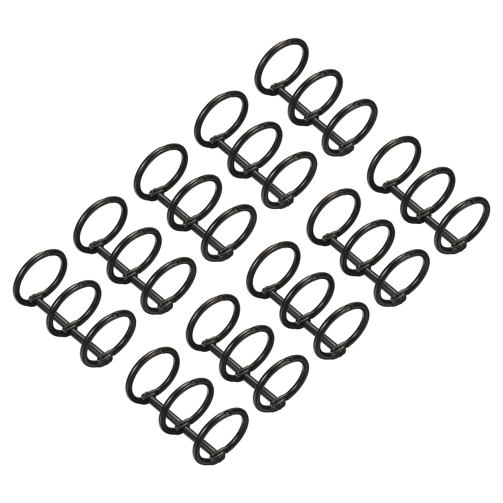 PATIKIL 0.79" Dia 3-Rings Book Rings, 10 Pack Metal Binder Rings Loose Leaf Ring Detachable for Office Desk Calendar Photo Album, Black