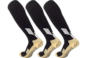 MENDENG Men's Cotton Soccer Socks Non Slip Basketball Socks with Grips 3/2/1 Pairs