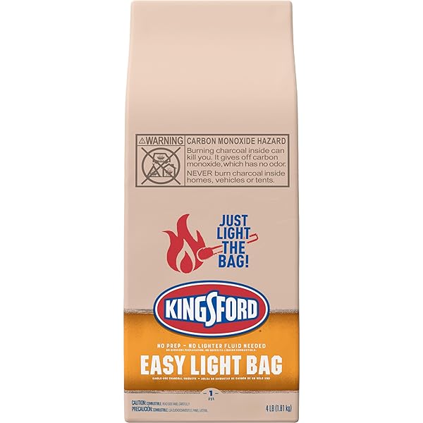 KINGSFORD EASY LIGHT CHARCOAL BRIQUETTES BAG, BBQ CHARCOAL FOR GRILLING, 4 POUNDS, PACKAGING MAY VARY