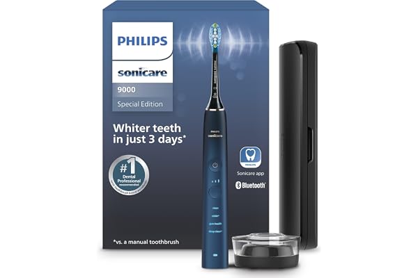 Philips Sonicare DiamondClean 9000 Electric Toothbrush - Sonic Toothbrush with App, Pressure Sensor, 12 Brushing Settings, Re