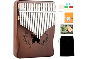 Lemfema Kalimba Thumb Piano 21 Keys, Portable Mbira Finger Piano Gifts for Kids and Adults Beginners(Brown)
