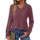 GKBK Women’s Long Sleeve V Neck Tunic Top Casual Dressy Blouse Business Loose Fit Trendy 2025 Fall Outfits