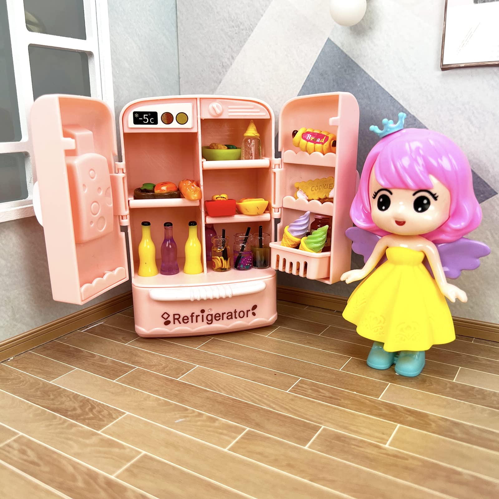 200pcs Miniature Landscape Food Drinks Bottle Mini Toys Doll House Kitchen Play Resin Dollhouse Accessories for Adults Teenagers Cooking Game Hamburger Ice Cream Cake Bread Tableware Party