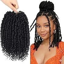 トップス THE SHISHIKUI Twist velor black Bileaf Pacote com 8 Passion Twist Crochet Hair de 25,4 cm, pré