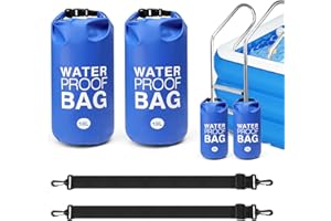 ELIUNG 2Pcs Universal Pool Step Weights, Swimming Pool Ladder Weights for Above Ground Pools, 10L 500D PVC Pool Stair Weights, Waterproof Sand Bags with Handle for Pool Ladder Steps