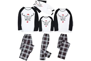 AIHIHE 2023 Christmas Matching Pajamas for Family Red Plaid Classic Xmas Pjs Funny Jammies Cute Nightwear Sleepwear Sets