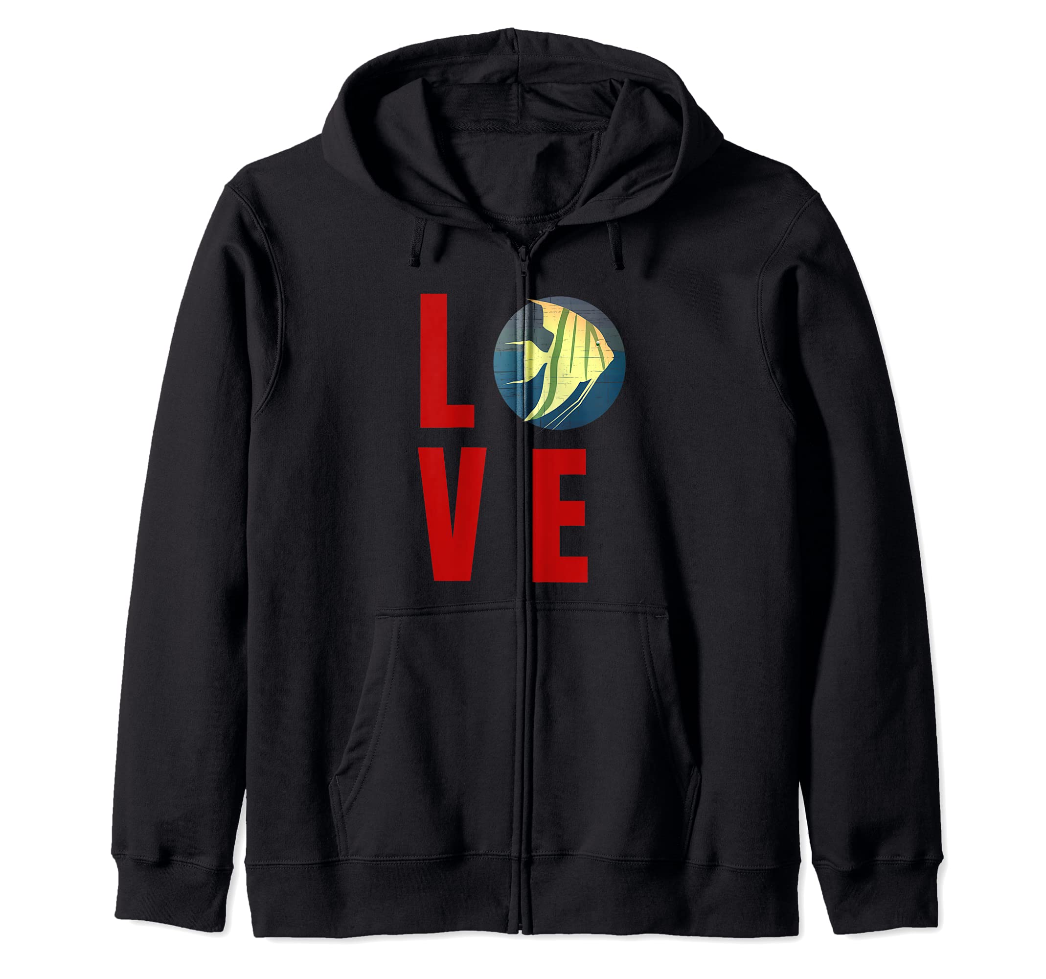 I Love Angelfish Pterophyllum Angel Fish Cichlidae Zip Hoodie