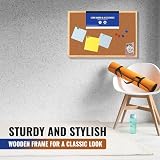 1ABOVE 45x30cm Cork Notice Board Pin Memo School Office Wood Frame + Push Pins view 6