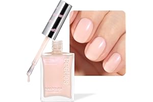 BEETLES GEL POLISH Beetles Nail Strengthener and Growth Concealer - Pink White Nail Polish Shimmer Natural Concealer Fingernail Polish, Fast Dry Quick Oil for Salon Home Daily Work - 0.51 FL OZ