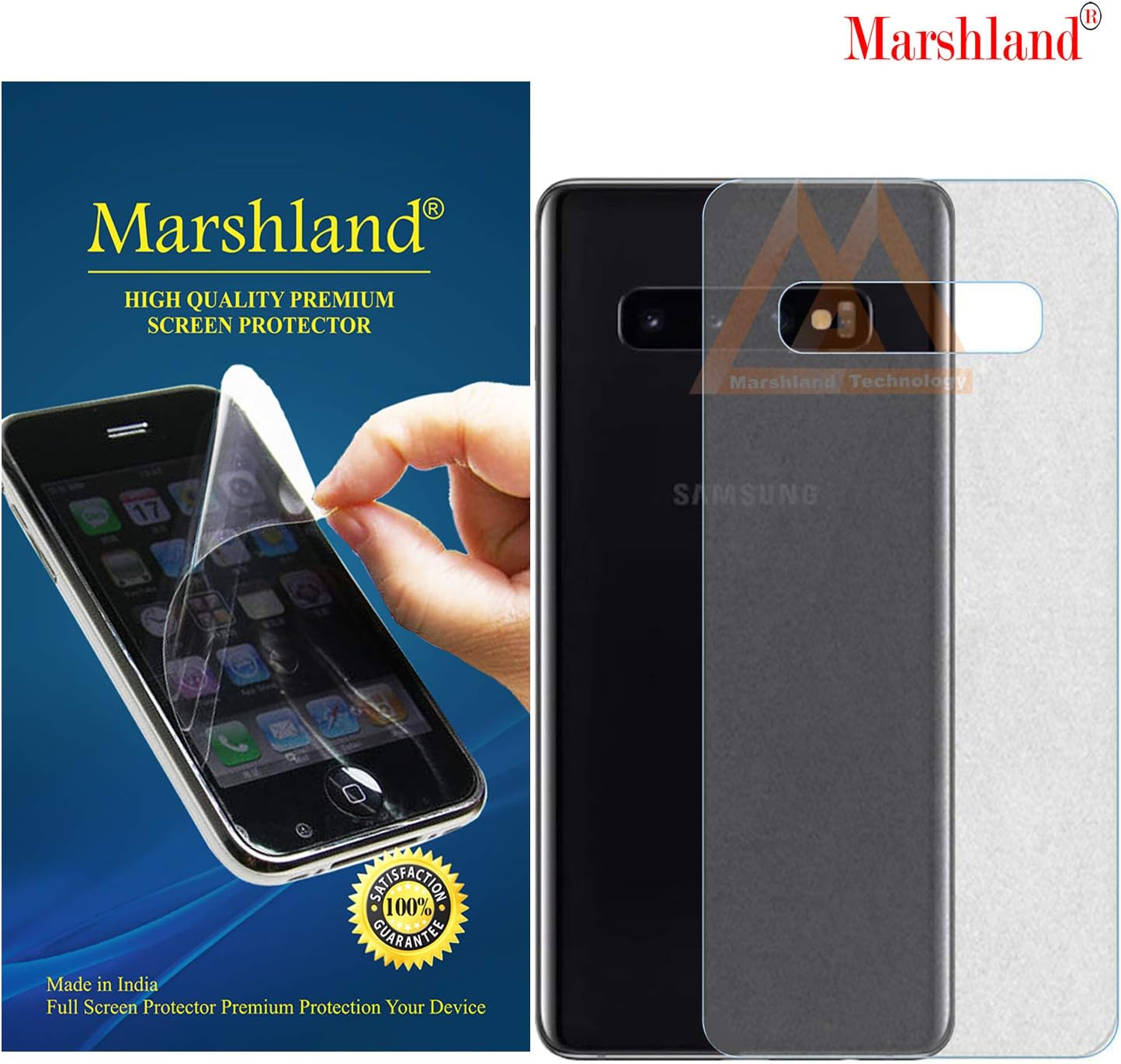 MARSHLAND 3D Screen Protector Crystal Clear Bubble Free Anti Scratch Oleo Phobic Coating Smooth Tempered Glass Compatible for Samsung Galaxy S10 Plus (Black)