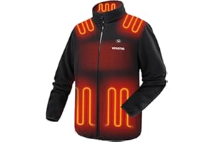 Venustas Men's Fleece Heated Jacket with Battery Pack, Soft Lightweight Heated Coat for Outdoor
