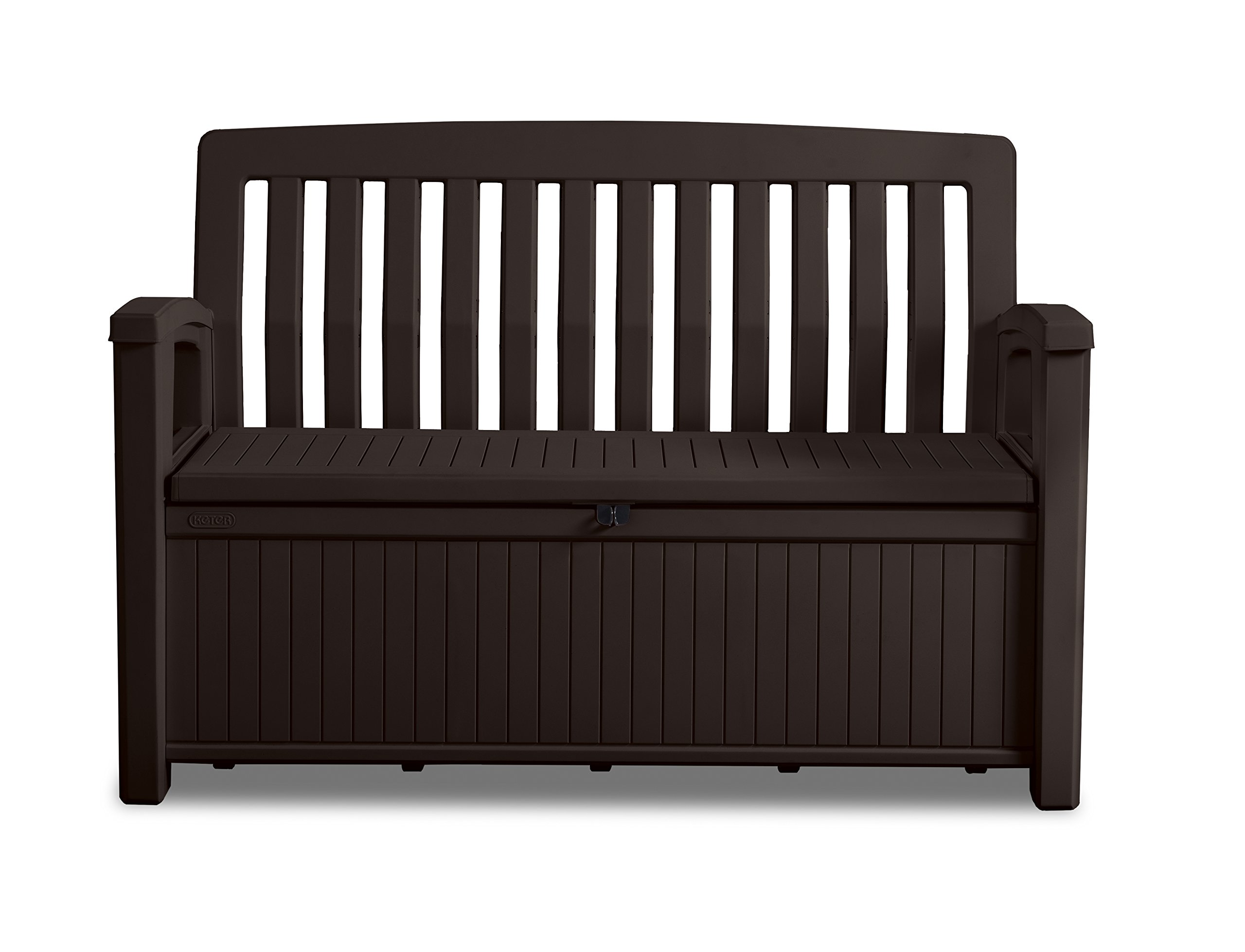 Photo 1 of Keter 60 Gallon Storage Bench Deck Box for Patio Furniture, Front Porch Decor and Outdoor Seating – Perfect to Store Garden Tools