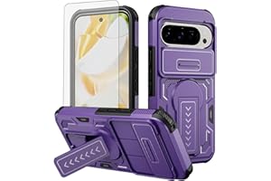 Phone Case for Google Pixel 9/9 Pro/10/10 Pro 5G and Camera Cover Screen Protector Stand Full-Body Military Grade Rugged Shoc
