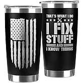 Gifts for Dad, Men, Husband, Grandpa, Mechanic Father, Handyman - Birthday Presents for Men Unique - Mens Birthday Gift Ideas - Black Tumbler 20Oz