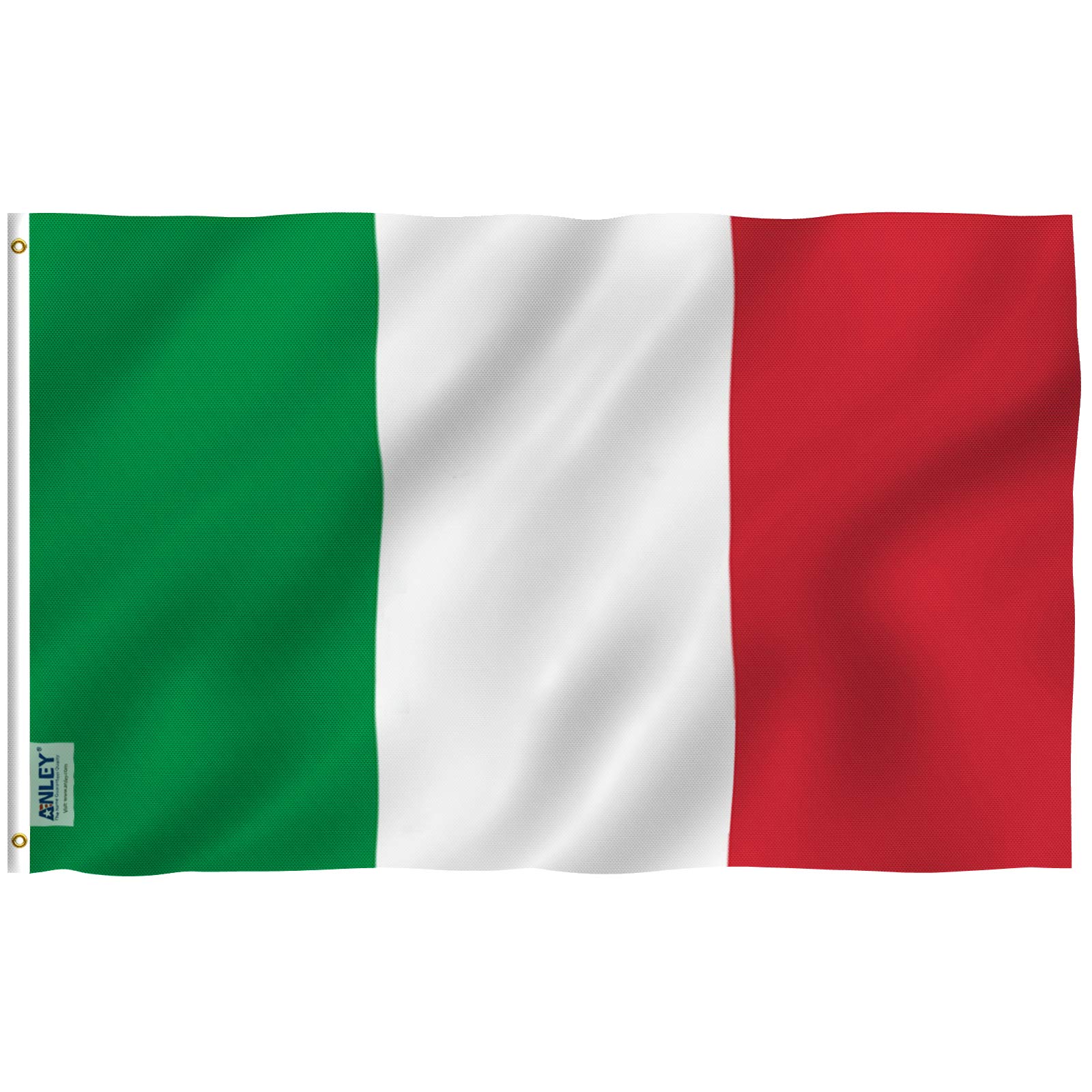 ANLEY Fly Breeze 3x5 Foot (90 X 150cm) Italy Flag - Vivid Color and UV Fade Resistant - Canvas Header and Double Stitched - Italian Flags Polyester with Brass Grommets 3 X 5 Ft
