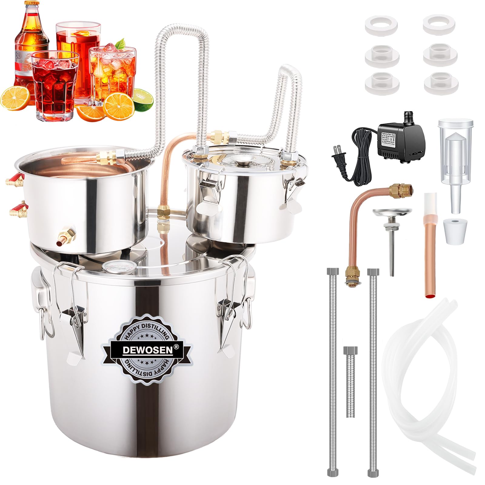 DEWOSEN Shine Still 5 GAL 3 Pots Distillery Kit for