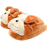 Onmygogo Fuzzy Animal Plush Slippers for Women and Men, Winter Indoor Home Scuff Slippers for Adult