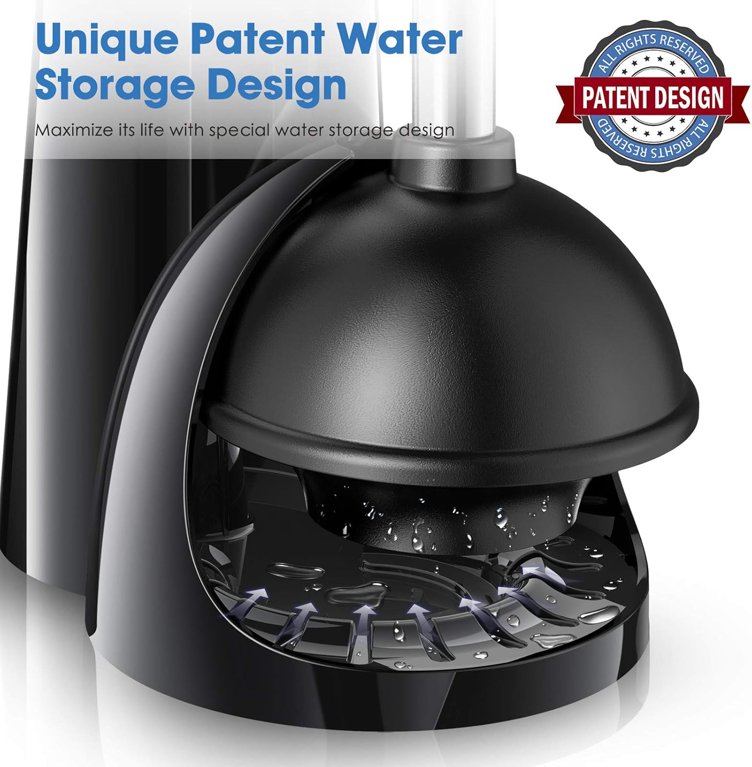 Homemaxs Toilet Plunger with Brush -【2021 Newest】2-in-1 Plunger and Toilet Brush Combo with Holder- Heavy Duty Plunger set with 304 Stainless Steel Handle & Patented Water Storage Design for Bathroom: Kitchen & Dining