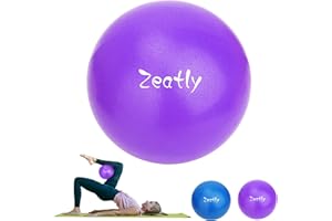 Zeatly 9 Inch Mini Exercise Ball for Pilates, Yoga, and Core Training, Small Exercise Ball with Pump, Guide for Physical Therapy, Balance, Stability, and Stretching, Ideal for Home land Office Fitness