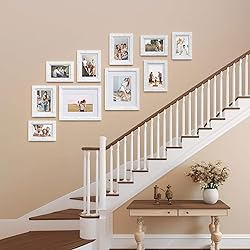 Povrgive Picture Frames Set of 10 White, Bulk MDF