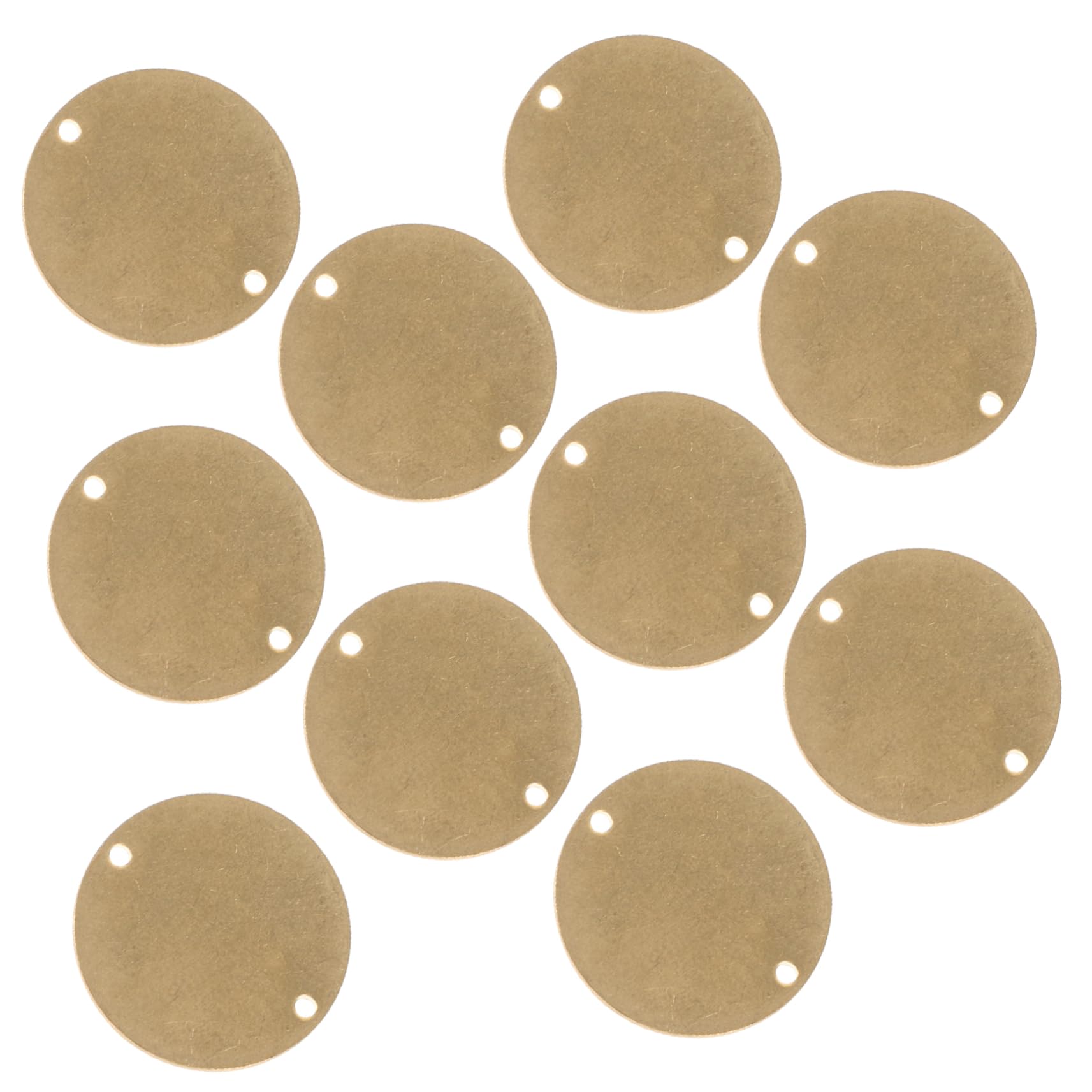 Milisten 0.79 Inch Round Copper Disc with Double Holes Blank Engraving Tag for DIY Craft Jewelry and Home Decoration