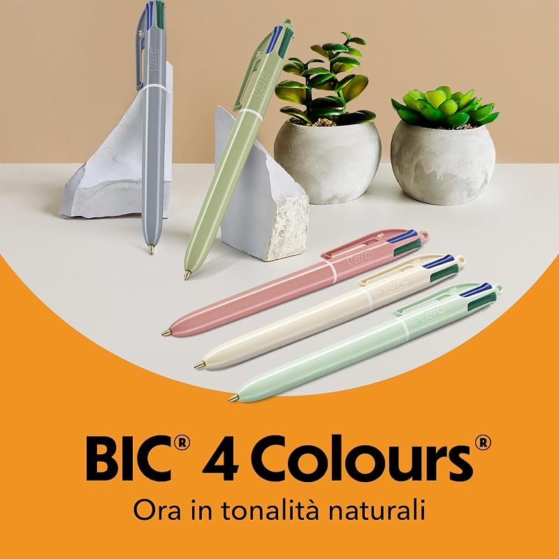 4 Colours Mineral Tones Penne A Sfera Punta Media 1,00 mm, Pacco Da 5