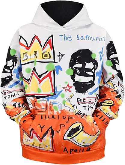 Amazon Amade メンズ 総柄パーカー 長袖 面白 ゆったり 男女兼用 カジュアル トップス トレーナー パーカー 通販