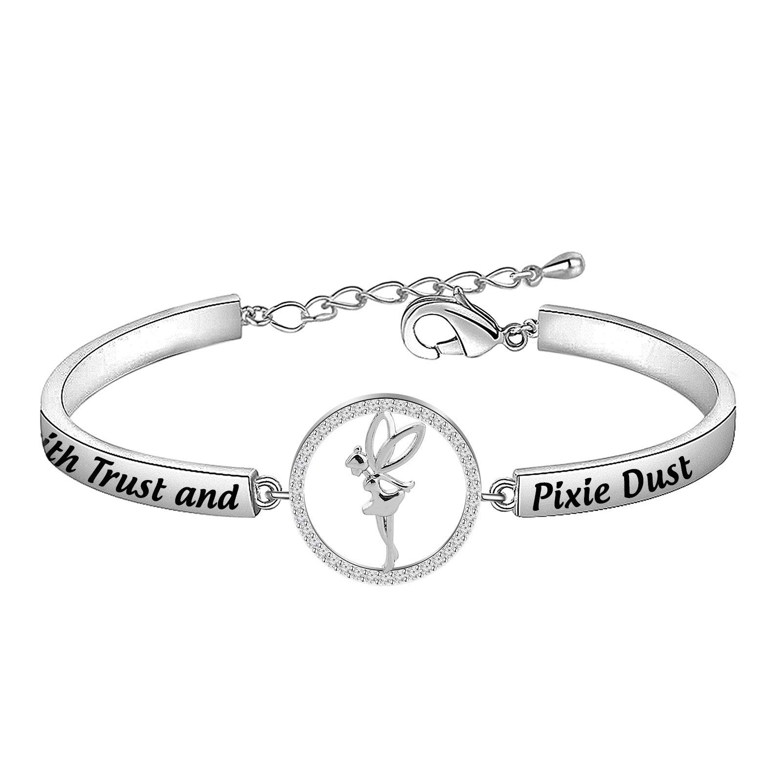 BNQL Faith Trust and Pixie Dust Bracelet Fairy Tale Jewelry Bracelet Birthday Gifts for Her (bracelet)