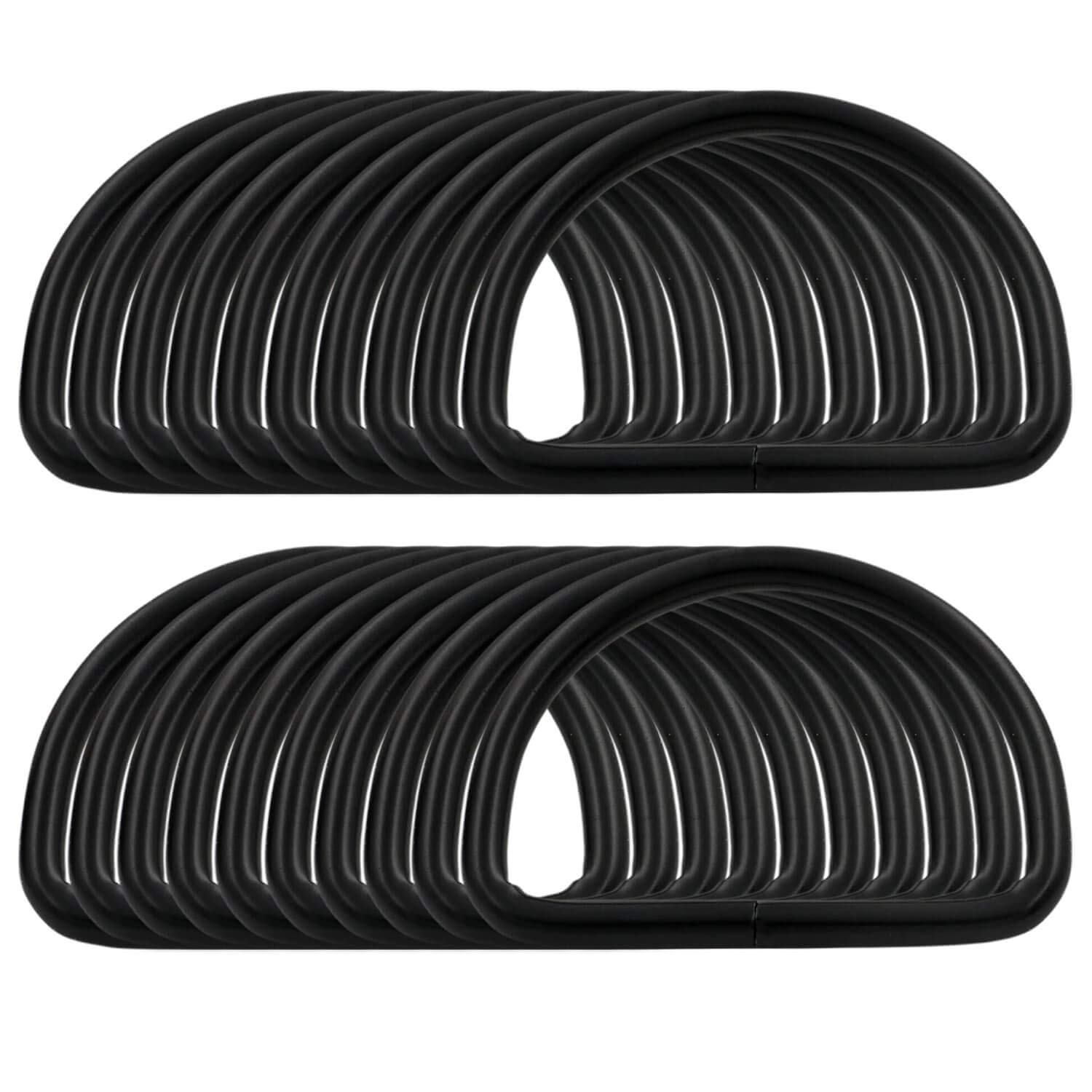 BIKICOCO Metal D-Rings Buckle, 2 Inch Non-Welded for Webbing Sewing DIY - Black - Pack of 20