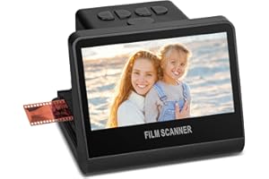 JERBIABY 22 MP Film & Slide Scanner with 5 Inch LCD Screen, All-in-One Digital Film Scanner Built-in 16GB Memory Converts B&W/135/110/126 KPK Negative and Super 8/Monochrome Slides into JPEG Photos
