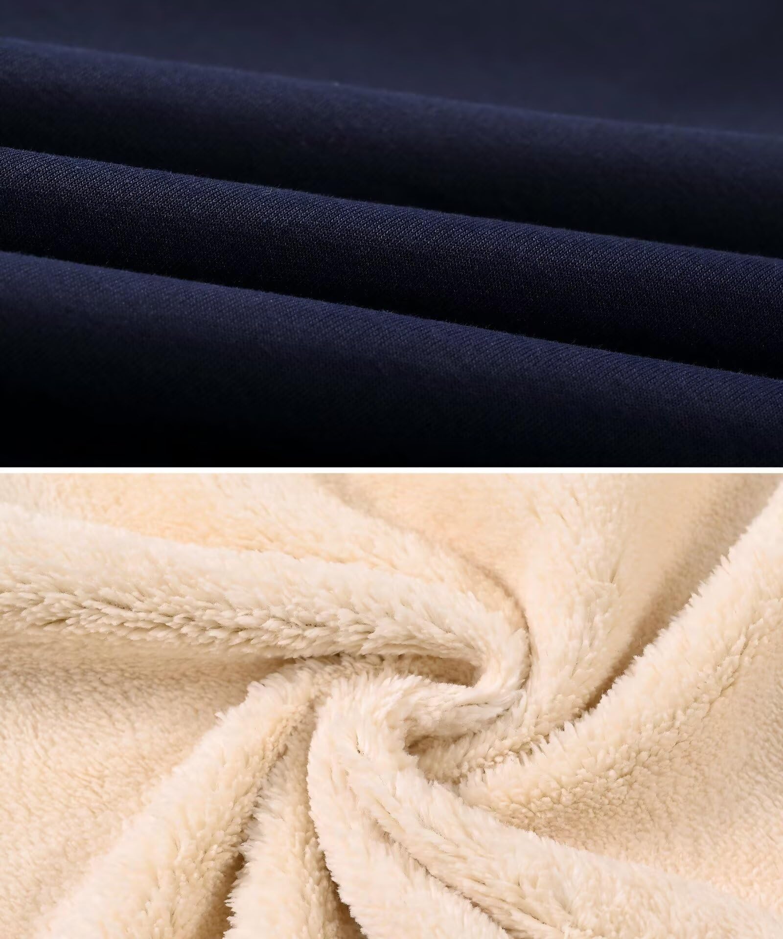 PrimeCrest Hoodie Herren Fleecejacke Kapuzenjacke Kapuzenpullover Pullover Winterjacke Sweatjacke Winter Zip Fleece Sherpa Hoody Männer Warm Baumwolle Jacke Gefüttert Solid Thermo Hoodies Schwarz L 5