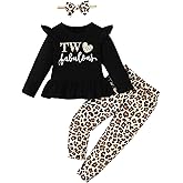 Slanavel Baby Girl 2nd Birthday Outfit Girl Two Years Old Birthday Outfit Toddler Girl Leopard Clothes