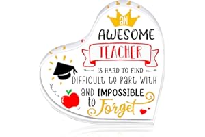 WhatSign Teacher Appreciation Gift - End of Year Teacher Gifts for Women Man Teacher Appreciation Plaque Acrylic Paperweight Best Teacher Thank You Gift from Student