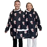 Jongdari Couples Hoodies Pajamas, Oversized Two Person Hoodie Couple Sweaters Funny Popcorn Matching Hoodies