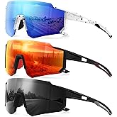 gesruny Polarized Sport Sunglasses for Men and Women, Lightweight TR90 Sun Glasses with UV Protection for Cycling Running