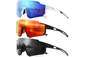 gesruny Polarized Sport Sunglasses for Men and Women, Lightweight TR90 Sun Glasses with UV Protection for Cycling Running
