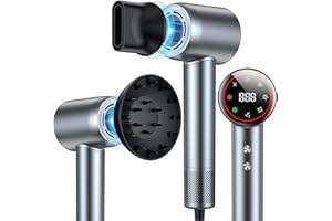 Snugluv Hair Dryer, 160000 RPM High Speed 200 Million Ionic Blow Dryer, Professional Hair Blow Dryer with Diffuser and Nozzle for Home, Travel & Salon Use, 120V