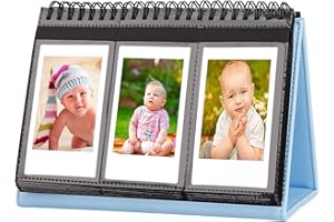 Mini Photo Album for Fujifilm Instax Mini Camera, 96 Pockets Photo Album for Polaroid, Leather Desktop Display Album for Inst