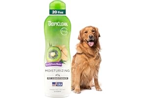 TropiClean Dog Conditioner, Easy Detangling & Moisturizing Conditioner, Puppy Safe, Made in The USA, Kiwi & Cocoa Butter Scent, 20oz.