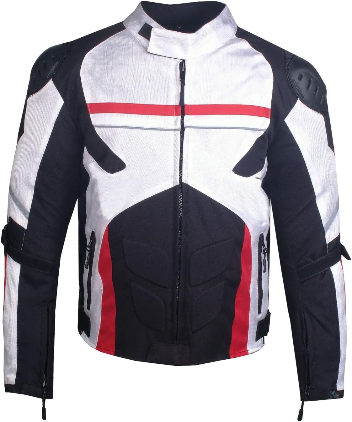 AirTrek Men Mesh Motorcycle Touring Waterproof Rain Armor Biker Jacket White M: Automotive