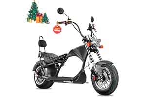 eAhora DOT Approved M1P Electric Motorcycle for Adults, 37MPH 2000W Motor 60V 30Ah Lithium Battery 40 Miles Range, Full Suspension Dual Hydraulic Brakes, 2 Person Commuting Street Legal Bike