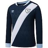 Umbro Guatemala Away Men's L/S Soccer Jersey 25/26 (US, Alpha, Small, Regular, Regular, Dark Blue)