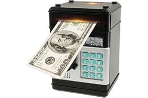 ABS Electronic Piggy Bank, Electronic ATM Money Bank, Password Money Saving Box, Protection ATM Piggy Bank, Money Bank Toy, E