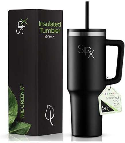 O'JAY - Vaso Con Aislamiento De 40 Onzas Con Asa Y Tapa Con Popote, 100 % A Prueba De Fugas, Taza De Viaje Apta Para Portavasos, Vaso Aislado De Acero Inoxidable
