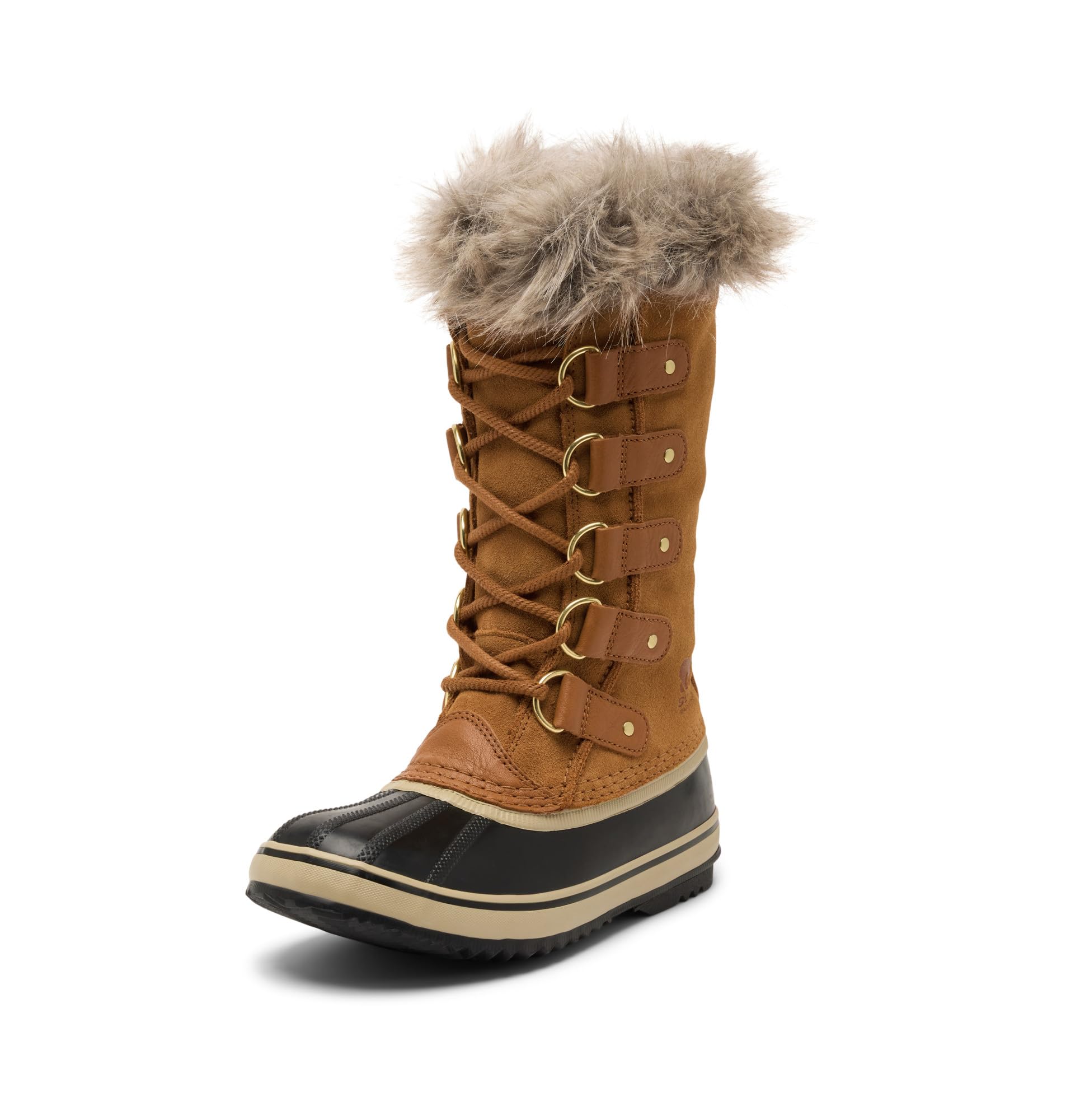 SOREL Women’s Joan of Arctic Waterproof Boot – Camel Brown, Black – 8