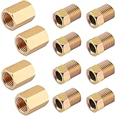 12PCS Brake Line Fittings - 4pcs 3/16 Brake Line Union+8 Nuts Fit for Inverted/Double Flares Brake Line Tube,Brake Line Kit C