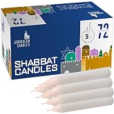 Jerusalem Candles Shabbat Candles - Traditional Shabbos Candles - 3 Hour - 1-Pack x 72 Count